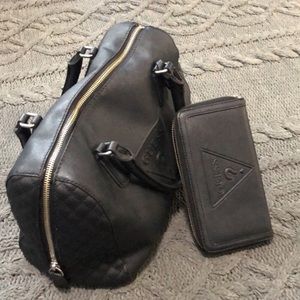Guess black Bag & Wallet (USED) good condition